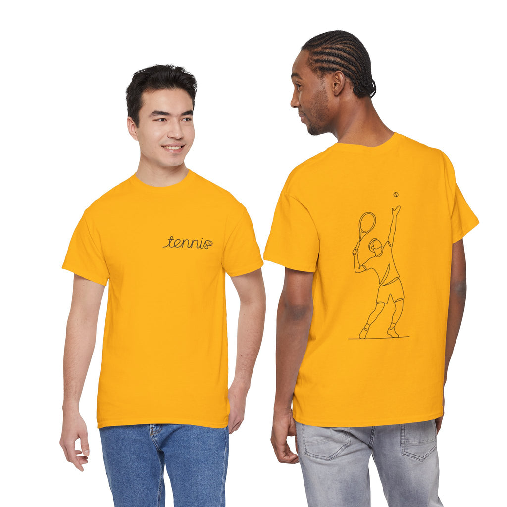 Tennis Serve Line Art Tee — Minimalist Tennis T-Shirt