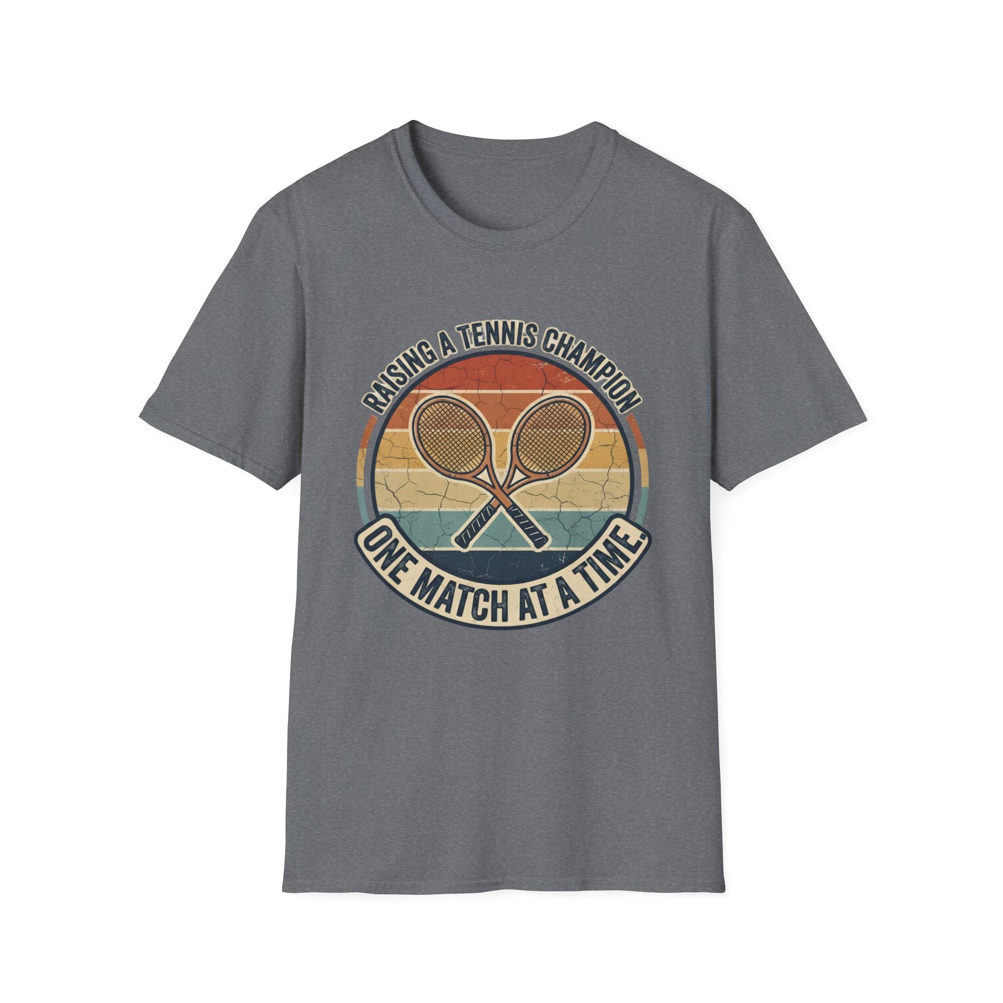 T-Shirt — Raising a Tennis Champion Vintage Graphic (“One Match at a Time”)