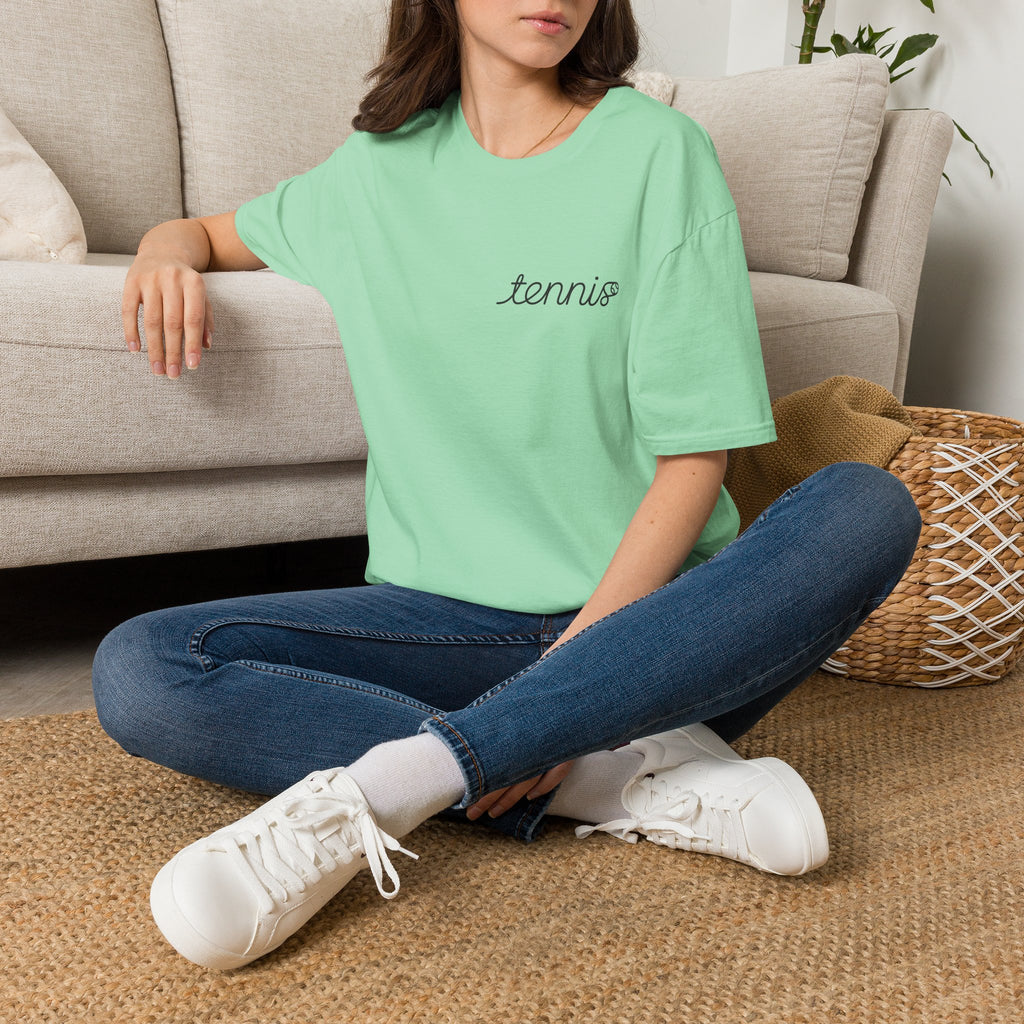 Tennis Script T-Shirt — Minimal Athletic Tee for Players & Fans