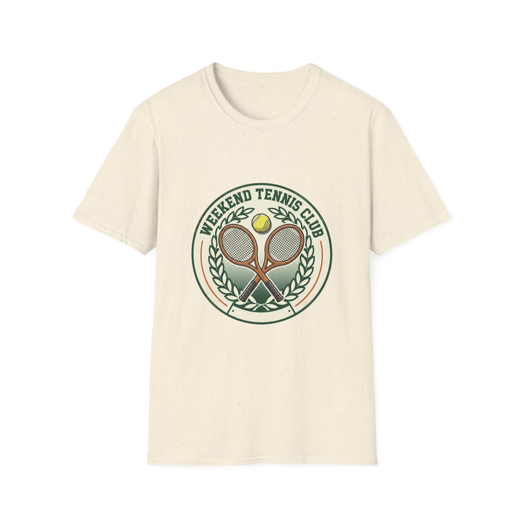Weekend Tennis Club T-Shirt — Retro Tennis Racket & Ball Graphic
