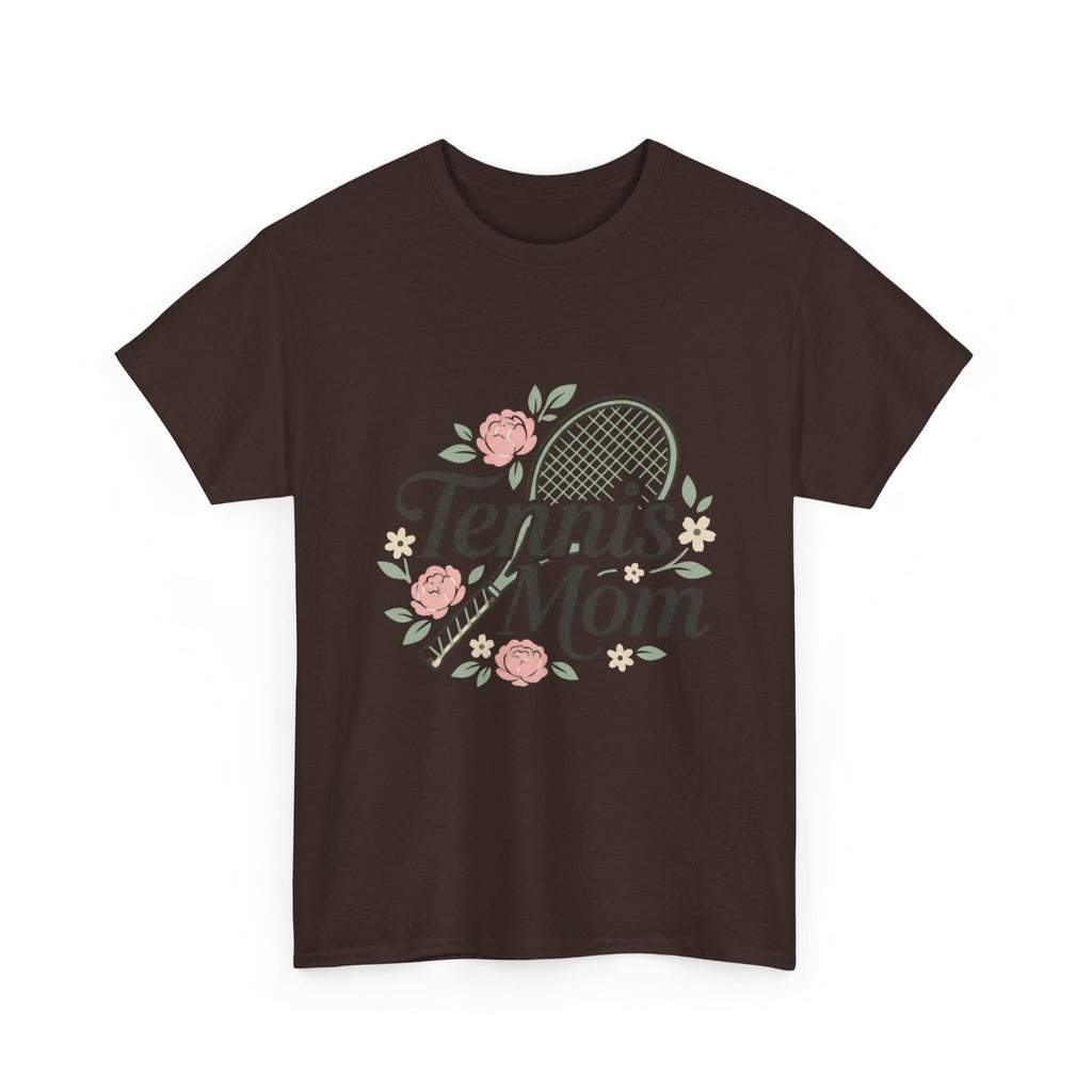 Tennis Mom T‑Shirt — Floral Tennis Racket Tee for Proud Sports Moms