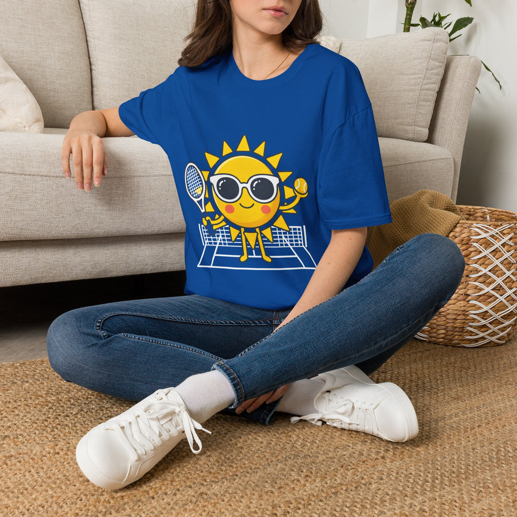Sunshine Tennis Tee — Cute Sunglasses Sun Graphic T-Shirt