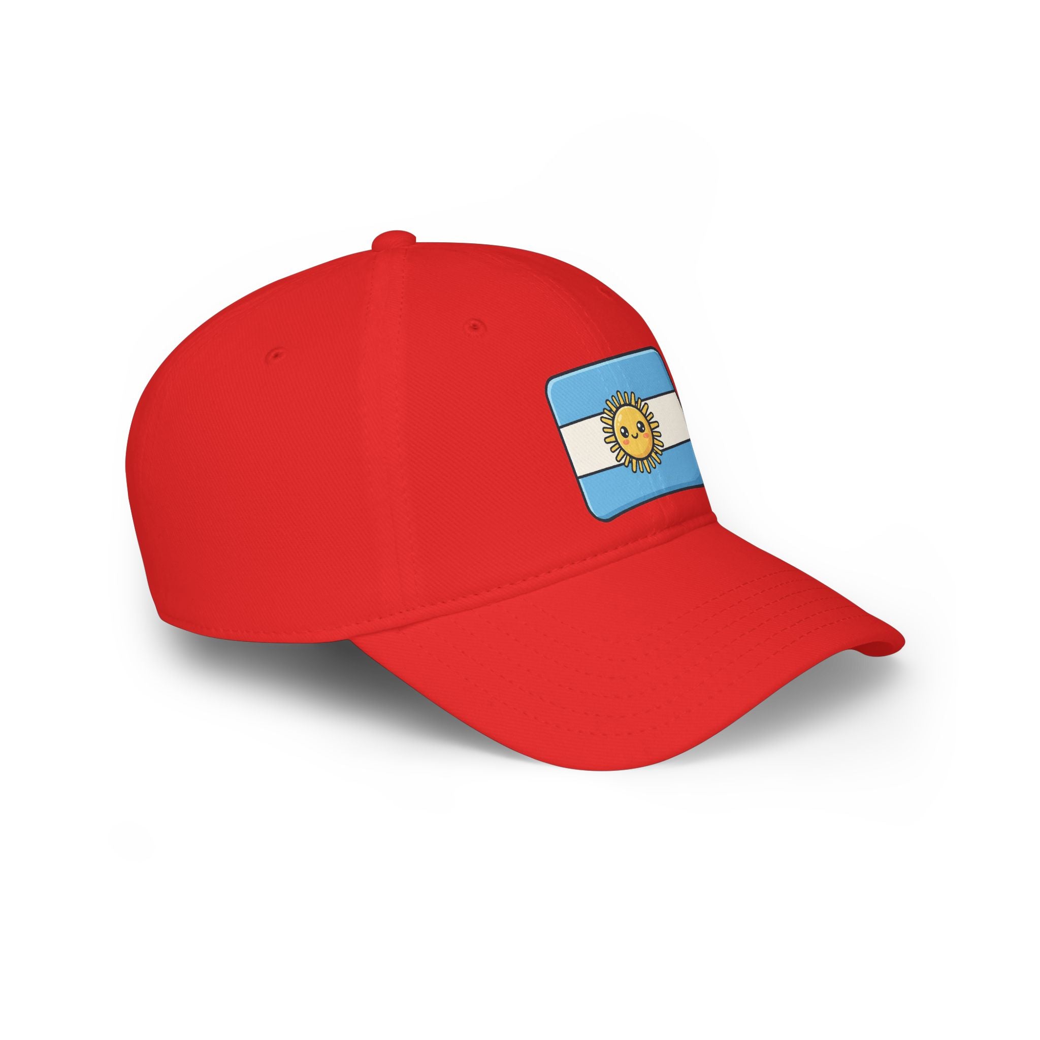 Argentina Sun Flag Baseball Cap — Low Profile Red Hat