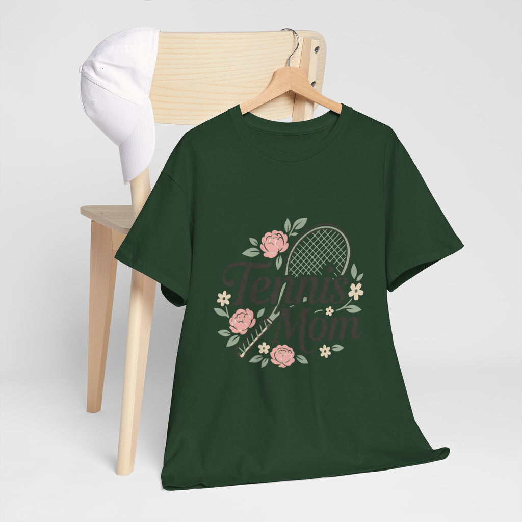 Tennis Mom T‑Shirt — Floral Tennis Racket Tee for Proud Sports Moms