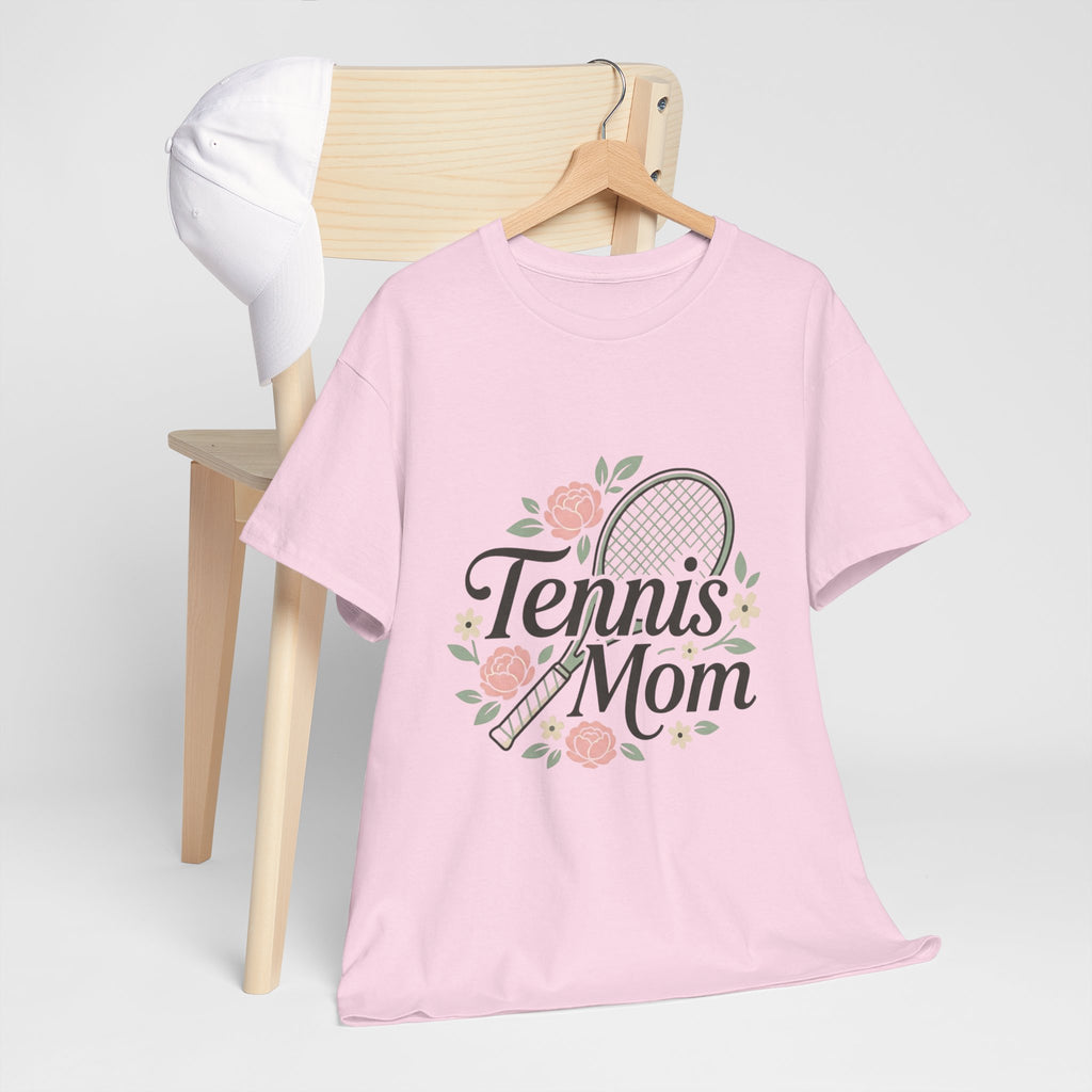 Tennis Mom T‑Shirt — Floral Tennis Racket Tee for Proud Sports Moms