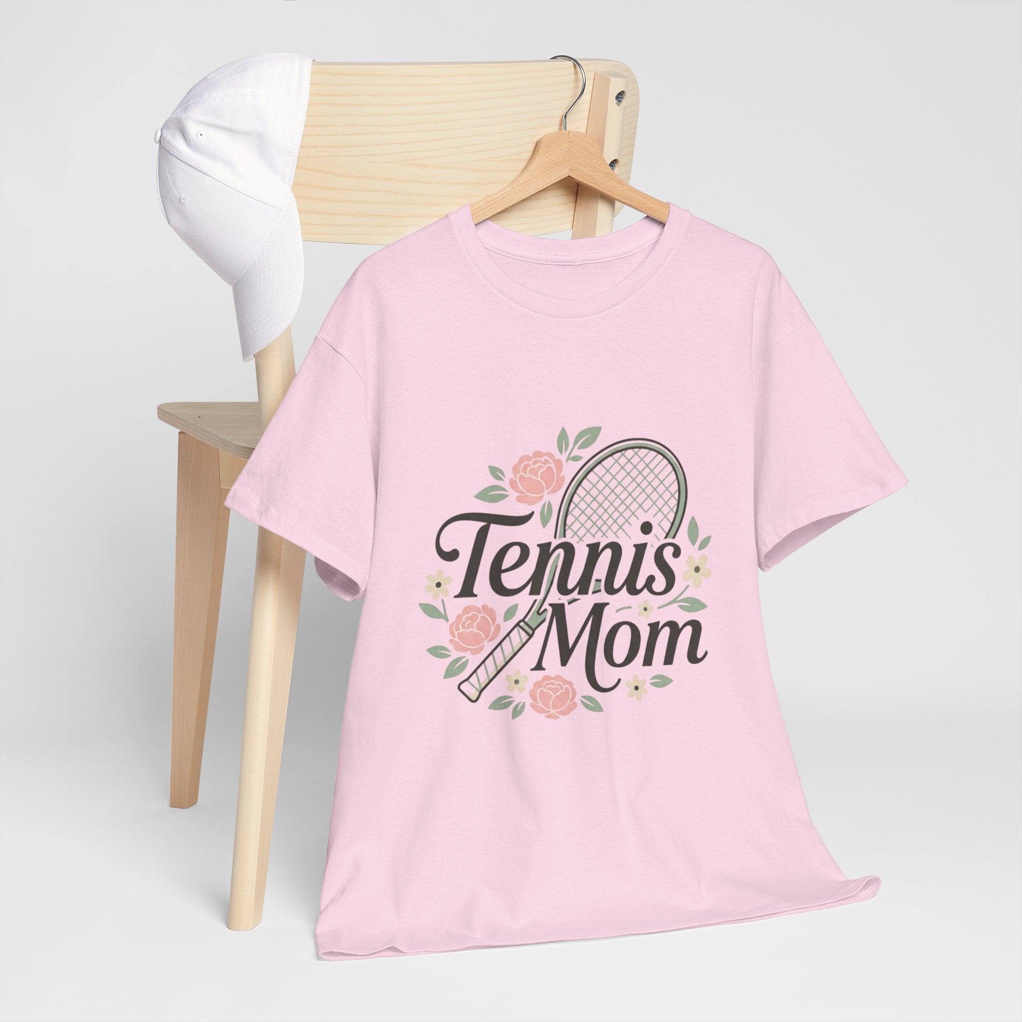 Tennis Mom T‑Shirt — Floral Tennis Racket Tee for Proud Sports Moms