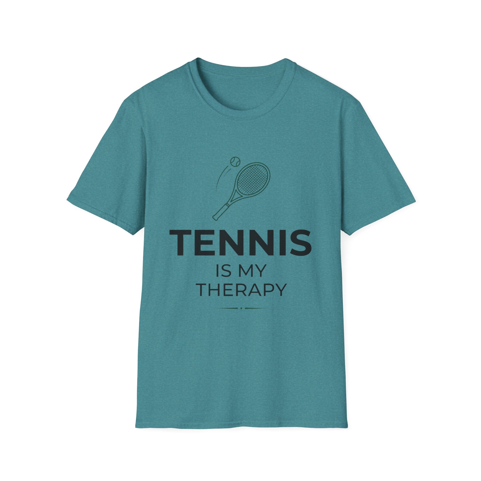 Tennis Is My Therapy T-Shirt — Tennis Racket Graphic Tee for Players & Fans