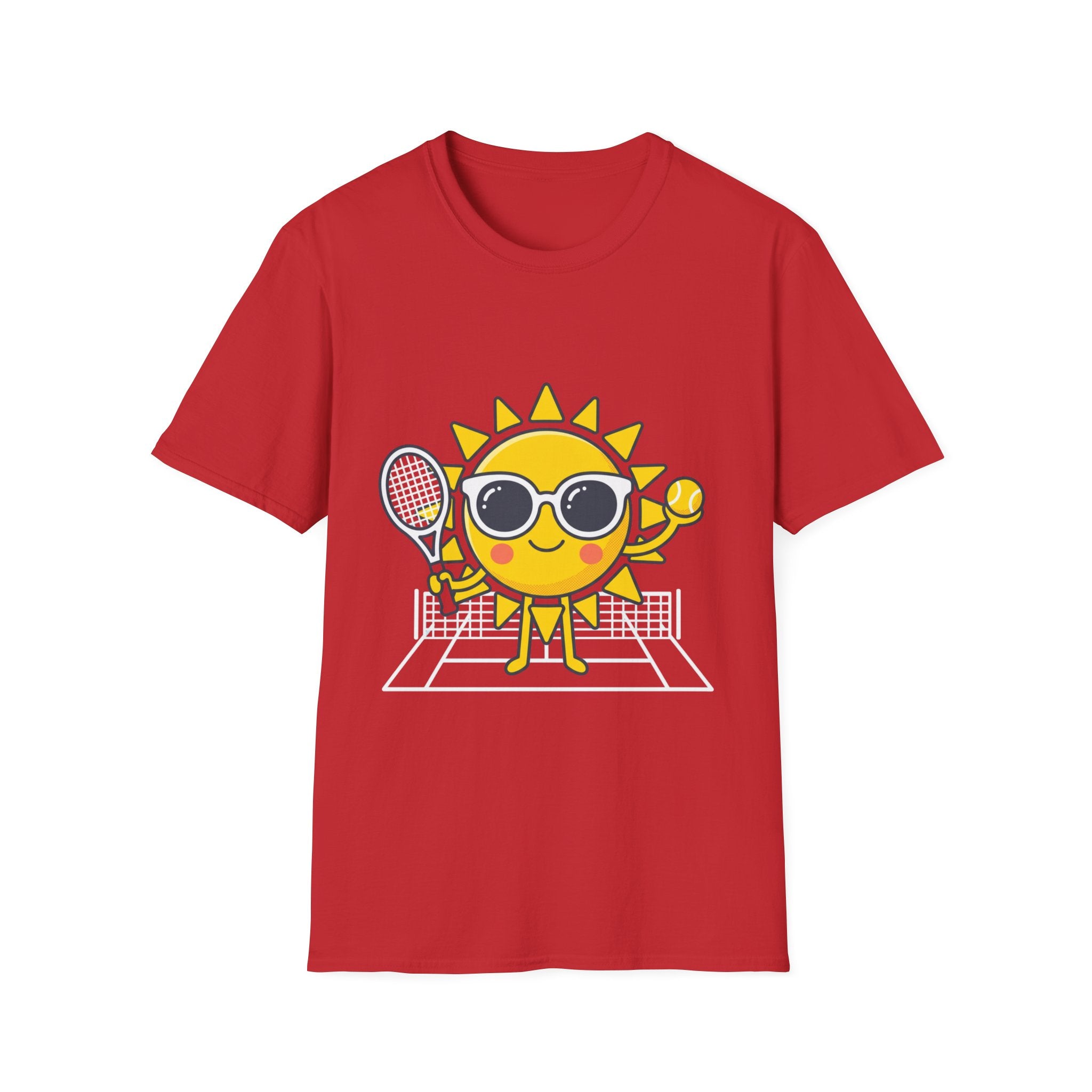 Sunshine Tennis Tee — Cute Sunglasses Sun Graphic T-Shirt