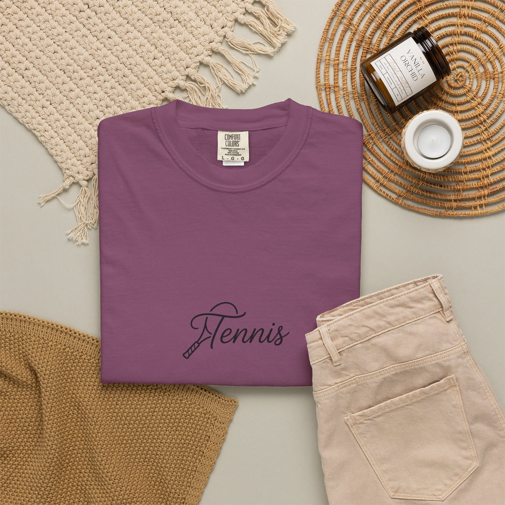 Tennis Script Tee — Minimalist Athletic Tennis T‑Shirt