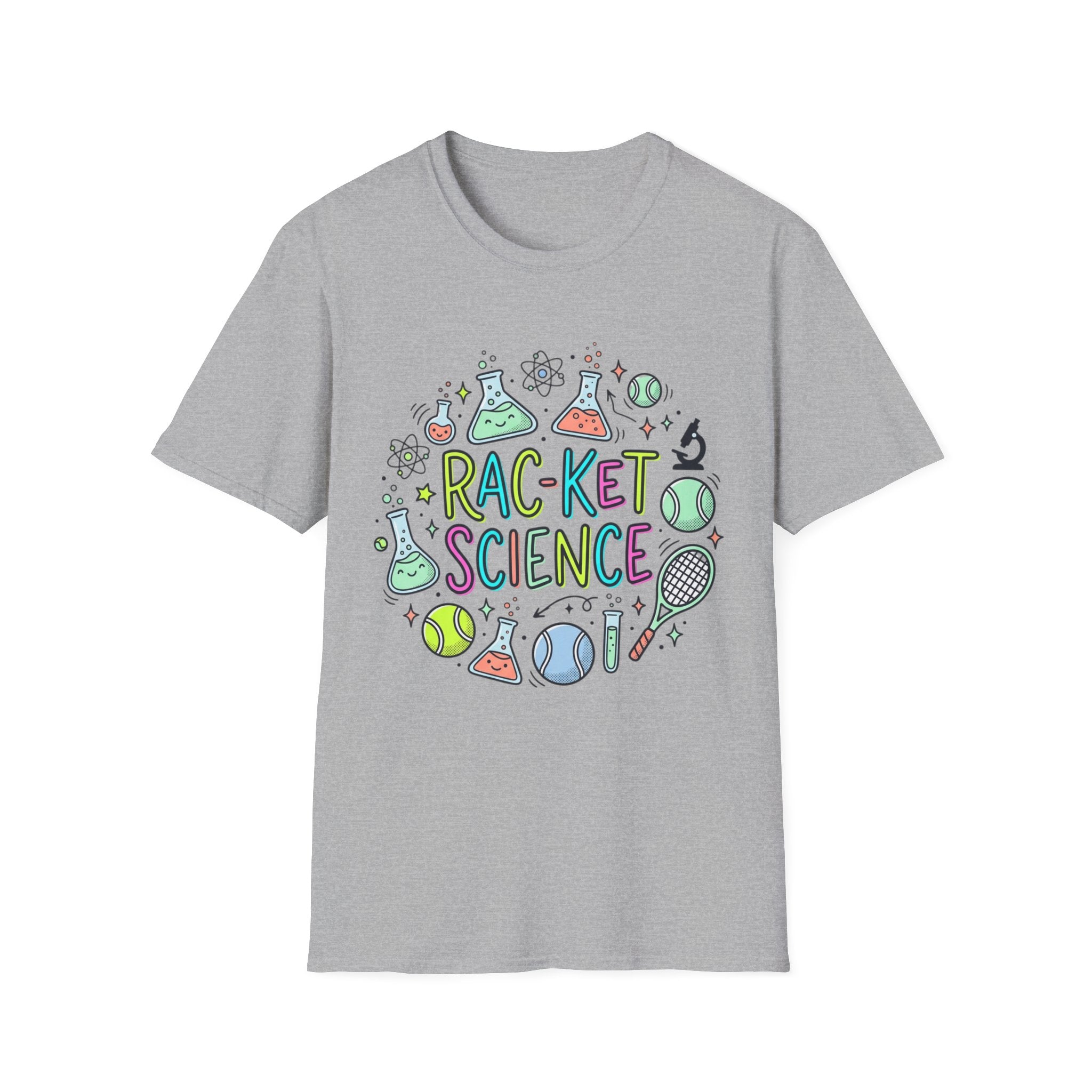 Racket Science T-Shirt — Cute Tennis & Science Graphic Tee