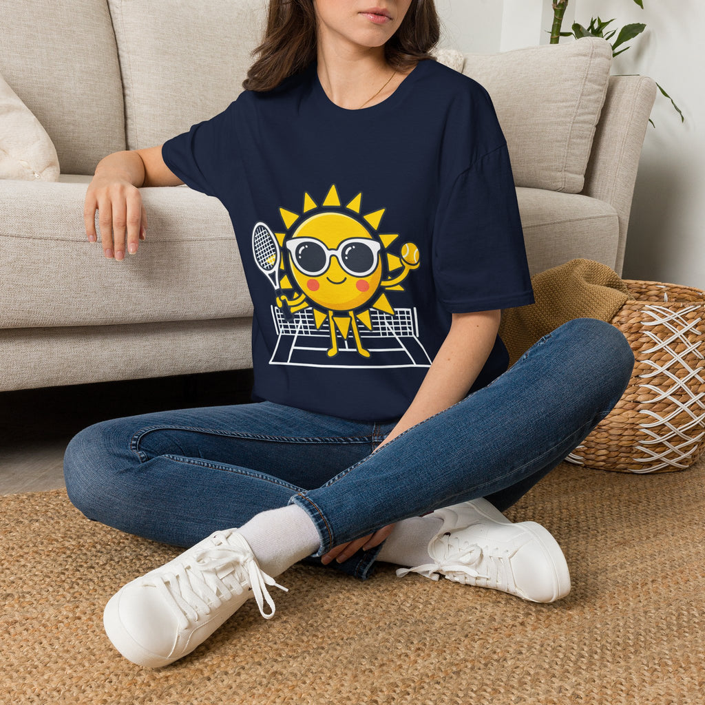 Sunshine Tennis Tee — Cute Sunglasses Sun Graphic T-Shirt