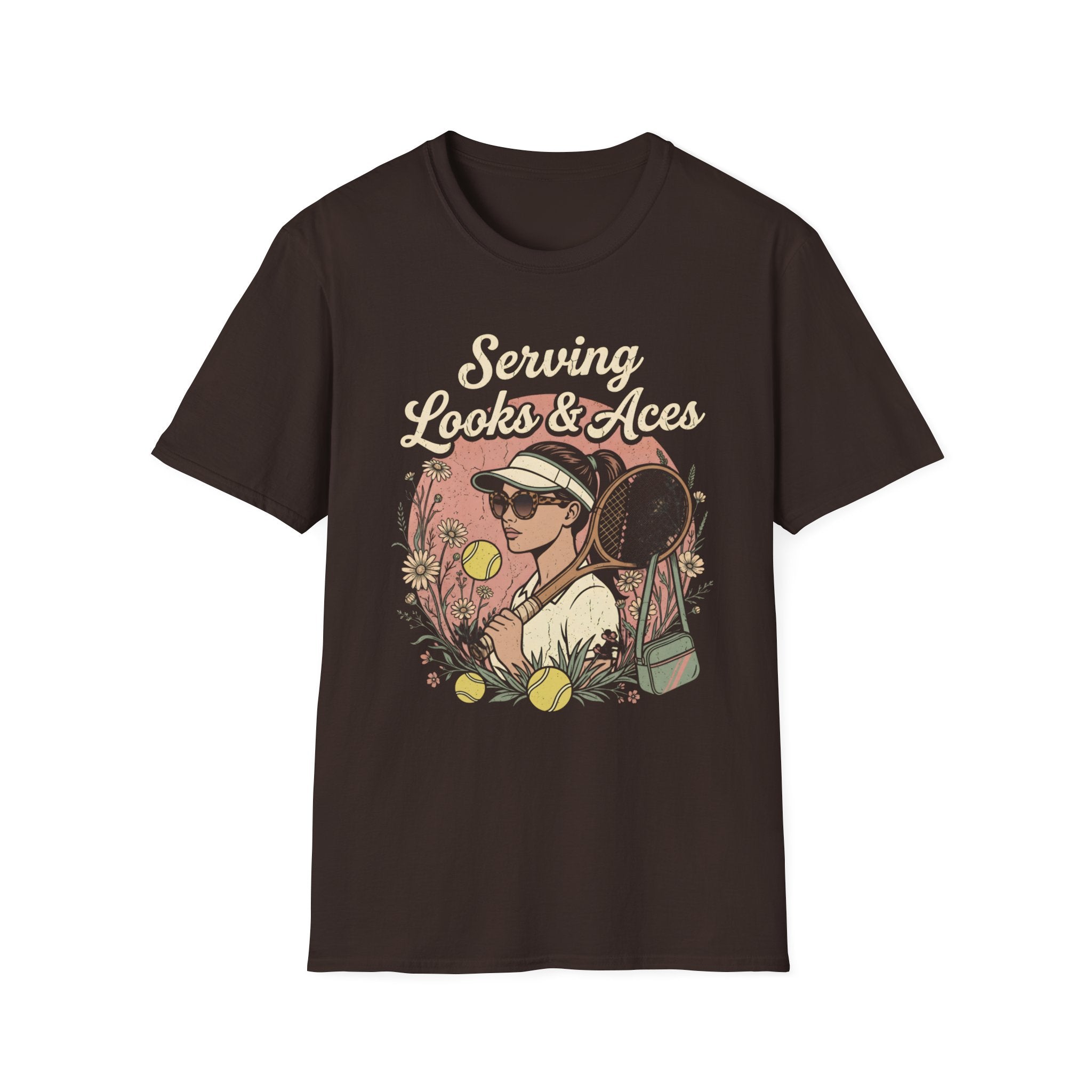 Serving Looks & Aces Retro Tennis T-Shirt