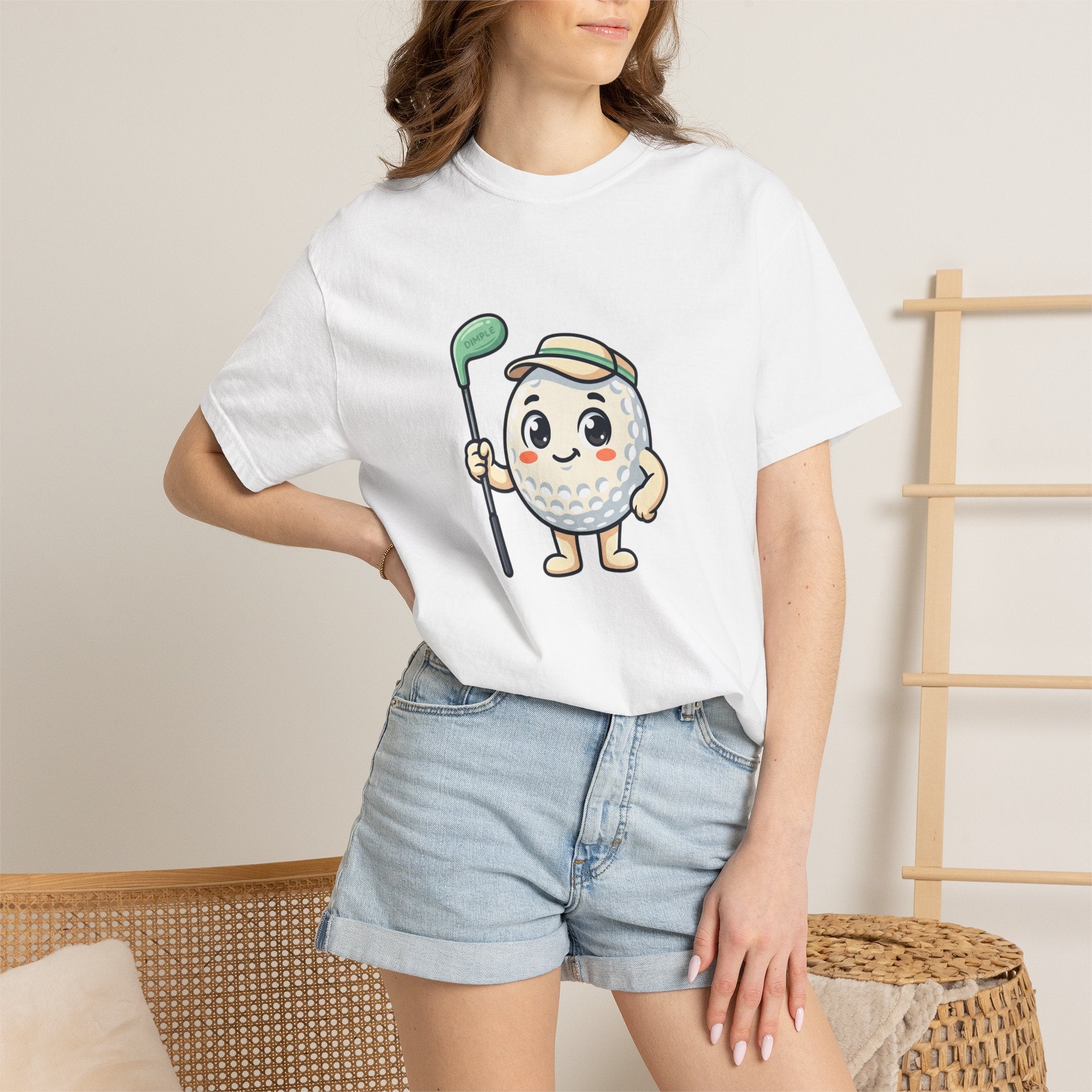 Golf Ball Cartoon T-Shirt — Cute Golfer Graphic Tee