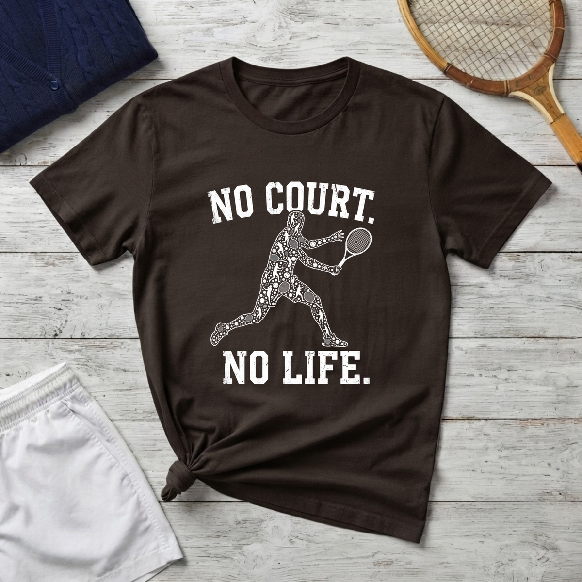 No Court No Life Tennis Player T-Shirt