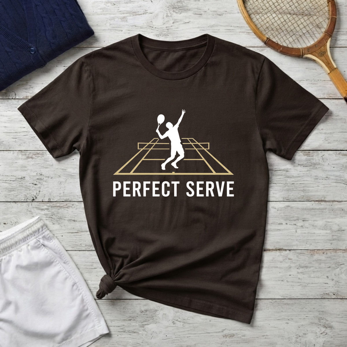 T-Shirt — "Perfect Serve" Tennis Graphic Tee
