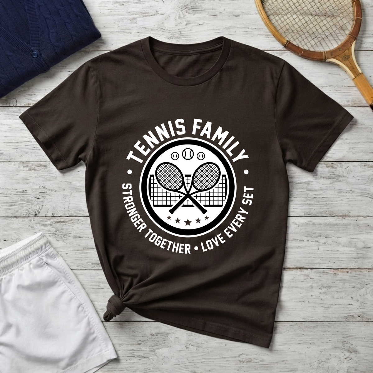 Tennis Family T-Shirt — “Stronger Together • Love Every Set” Sports Tee