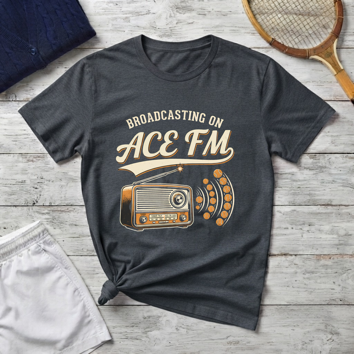 Broadcasting on ACE FM Retro Radio T-Shirt — Vintage Music Station Tee