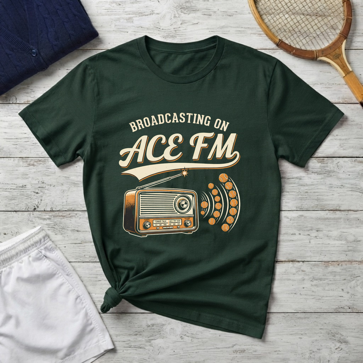 Broadcasting on ACE FM Retro Radio T-Shirt — Vintage Music Station Tee