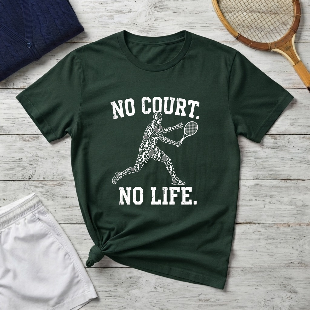 No Court No Life Tennis Player T-Shirt
