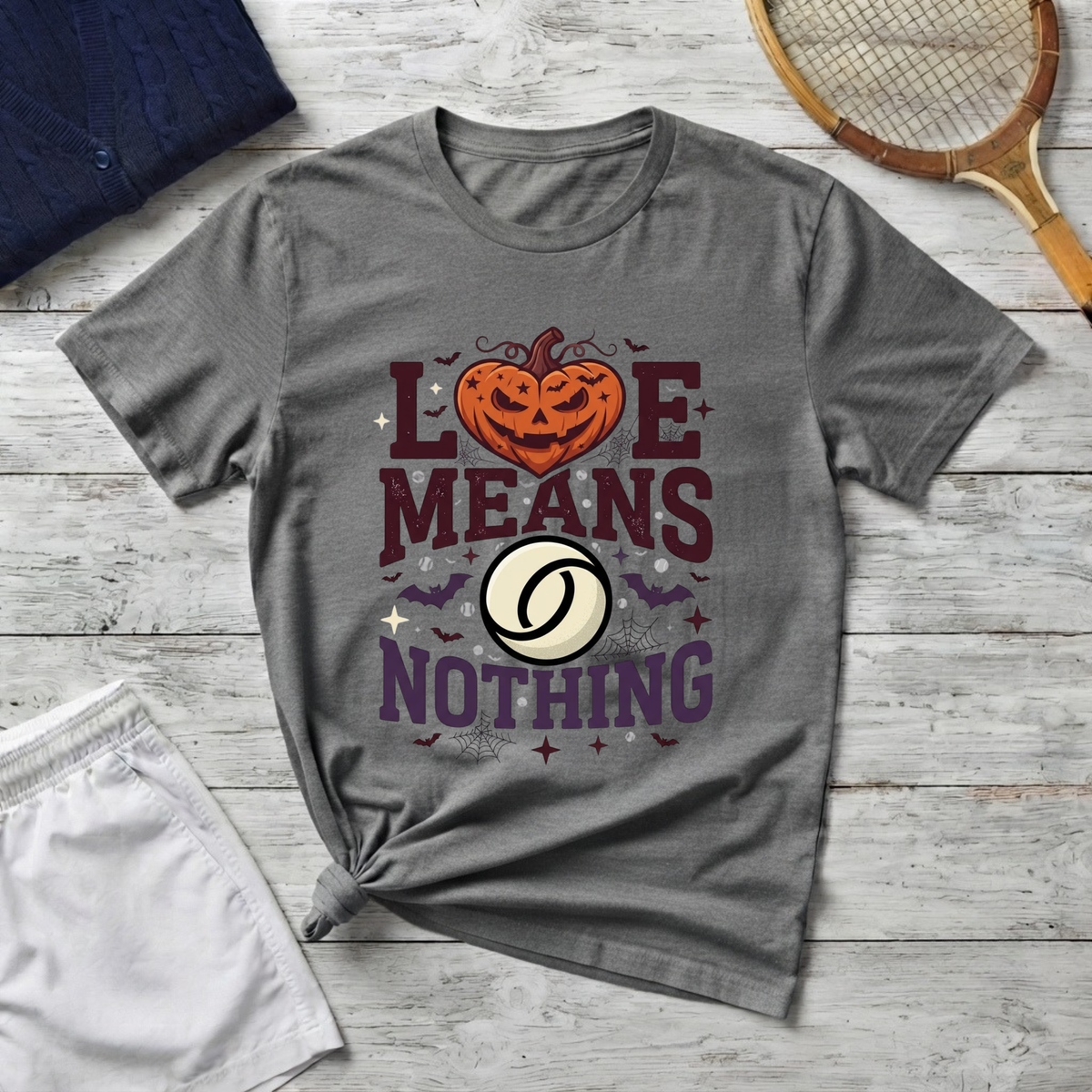T-Shirt — "Love Means Nothing" Halloween Pumpkin Graphic Tee