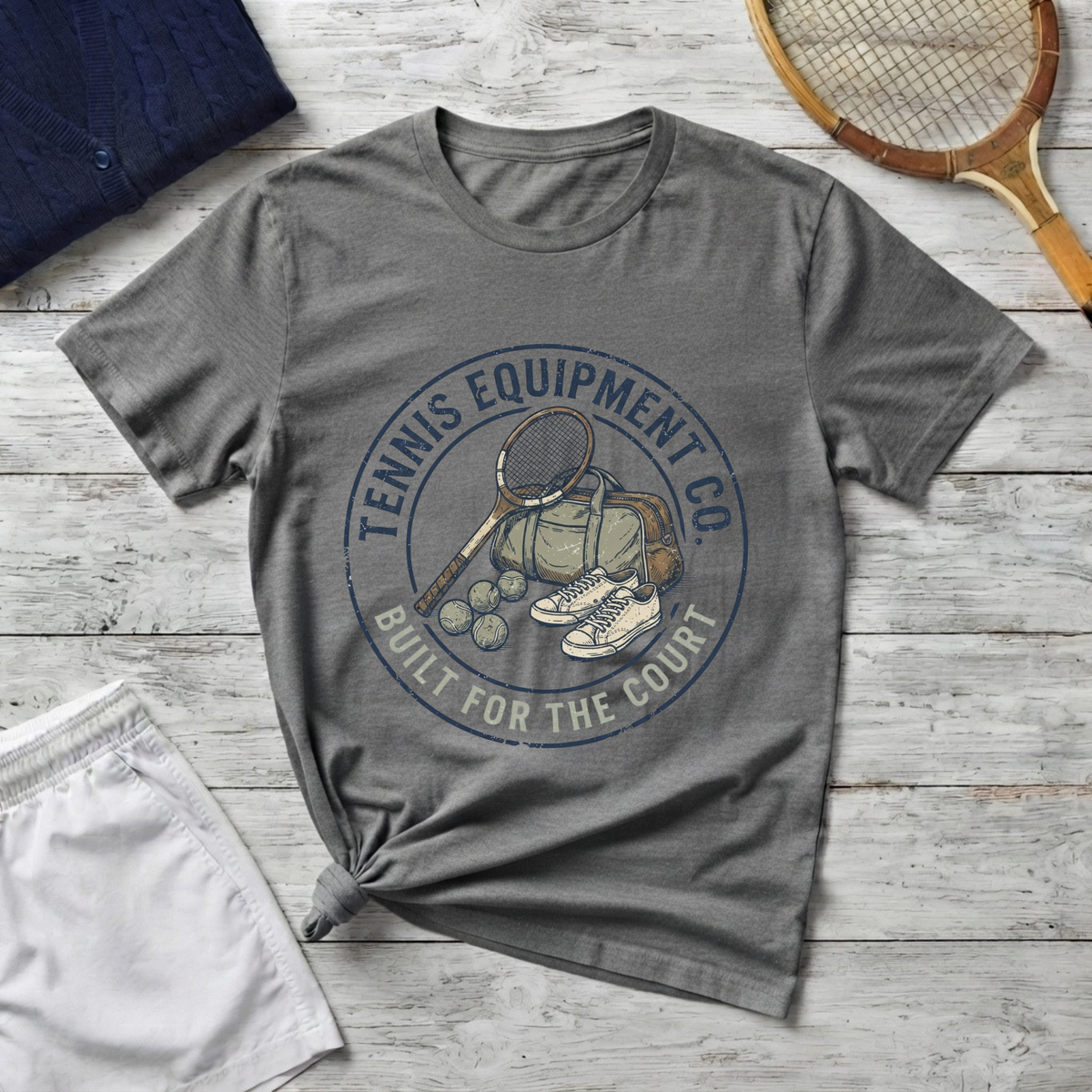 T-Shirt — Tennis Equipment Co. "Built for the Court" Vintage Tennis Graphic