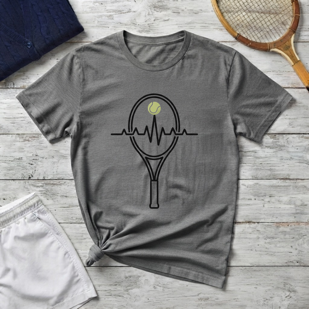 Tennis Racket Heartbeat T-Shirt