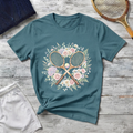 Tennis Floral T-Shirt — Vintage Rackets & Roses Graphic Tee
