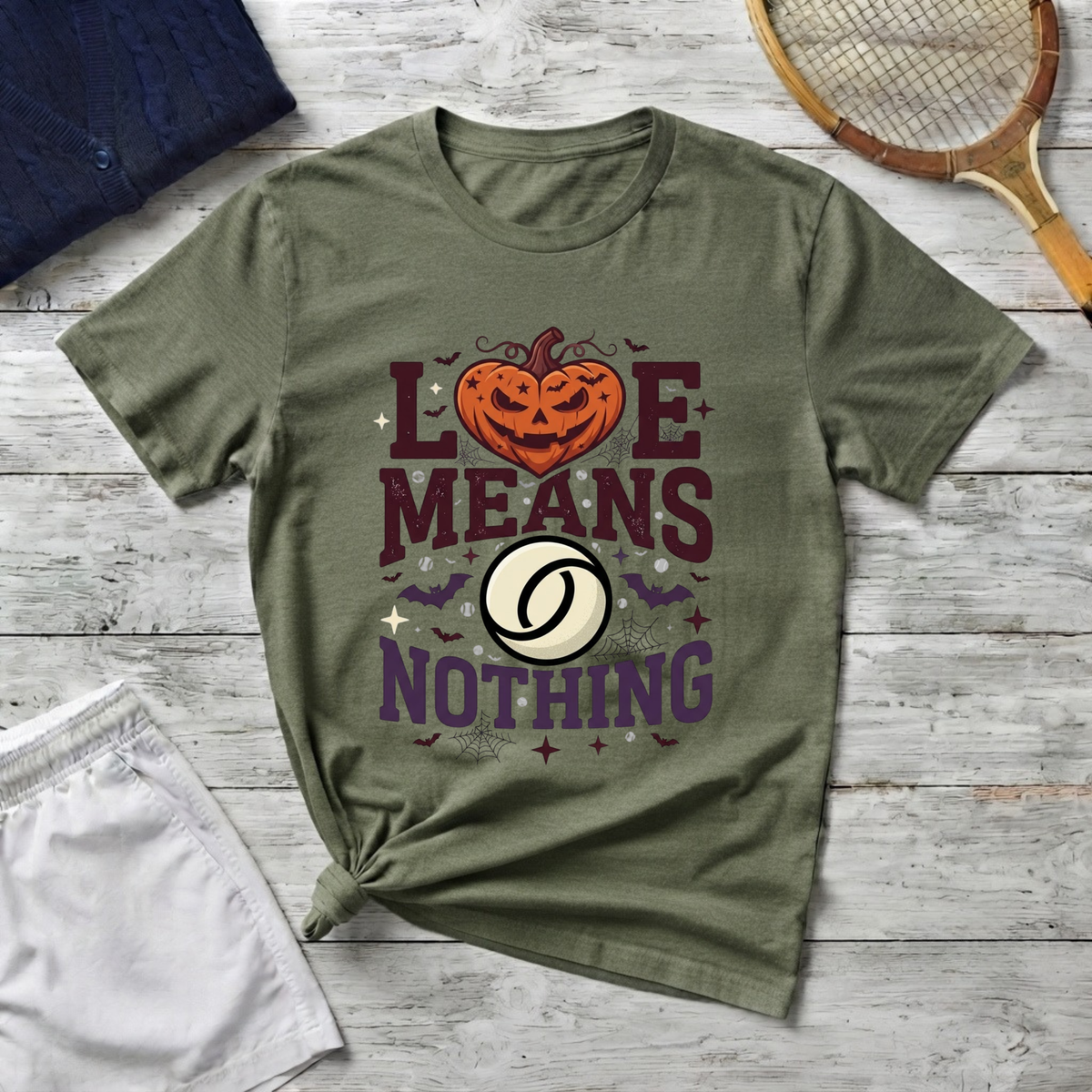 T-Shirt — "Love Means Nothing" Halloween Pumpkin Graphic Tee