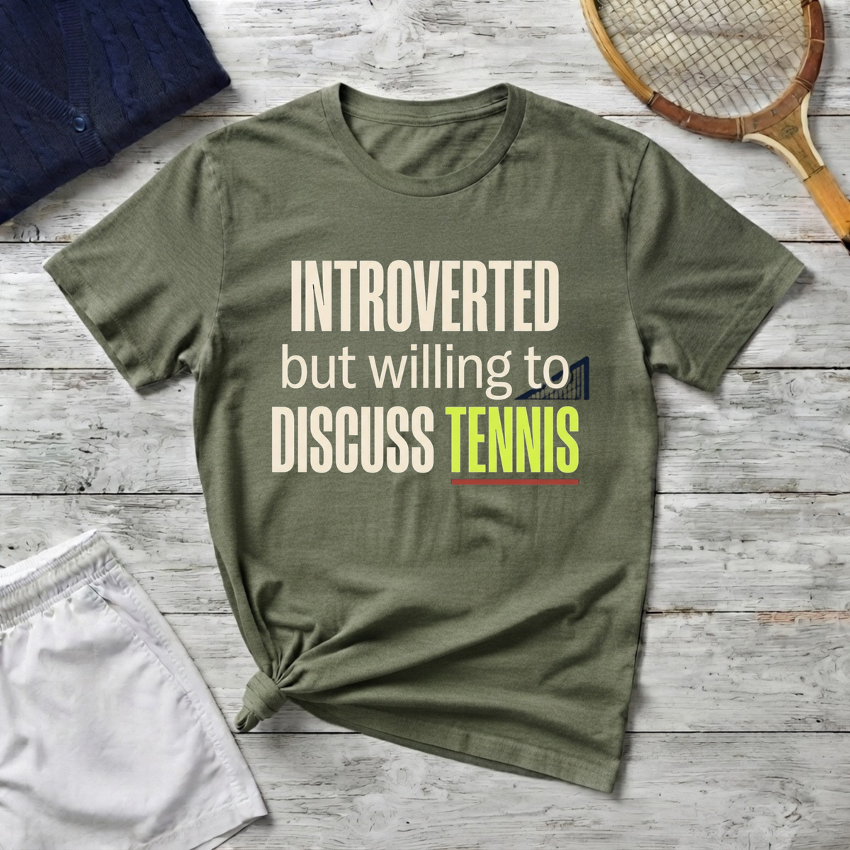 Introverted But Willing to Discuss Tennis T-Shirt