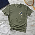 Geometric Tennis Player T-Shirt — Retro Athletic Graphic Tee