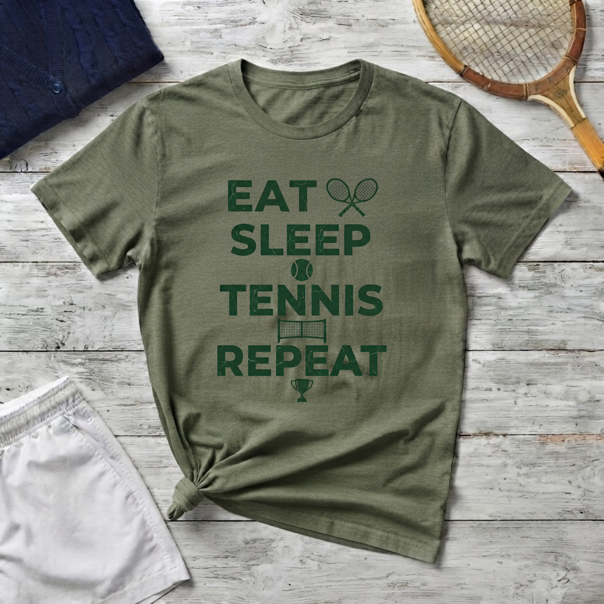Eat Sleep Tennis Repeat Tee — Tennis Lover T-Shirt