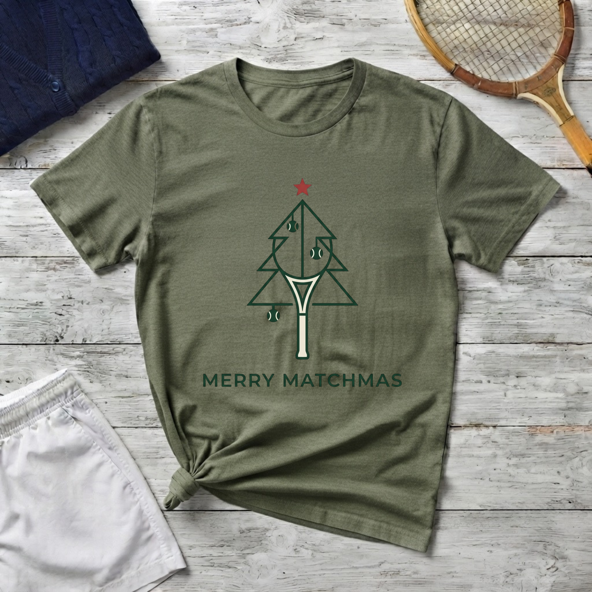 Christmas Tree Circle T-Shirt — "Merry Christmas" Holiday Tee