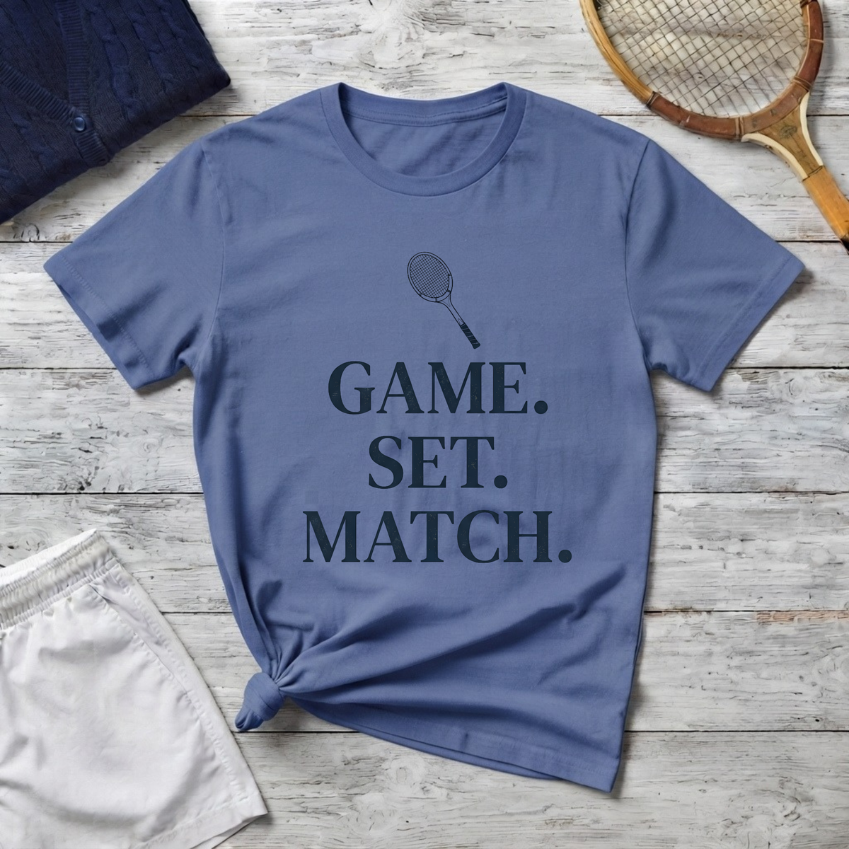 Tennis Shirt — 'GAME. SET. MATCH.' Graphic Tee