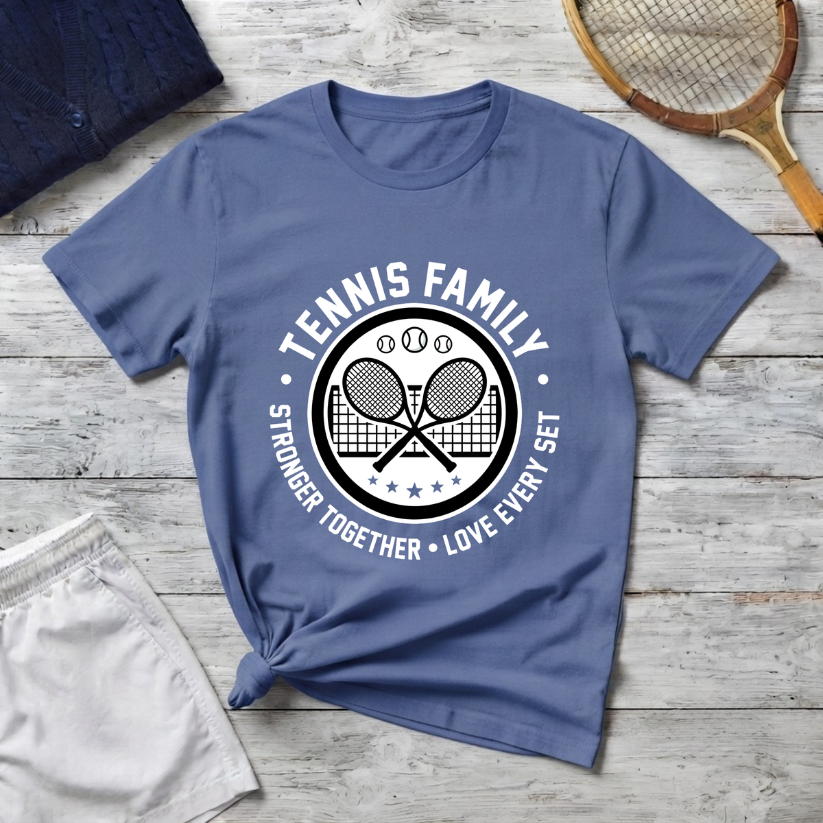 Tennis Family T-Shirt — “Stronger Together • Love Every Set” Sports Tee