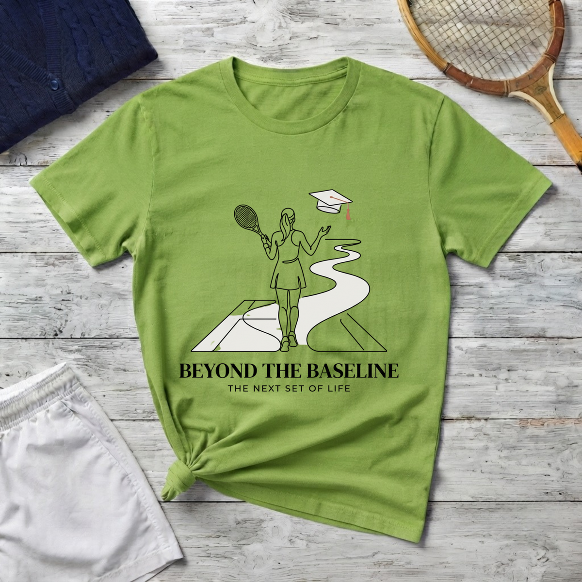 T-Shirt — "Beyond the Baseline" Tennis Graduation Graphic Tee