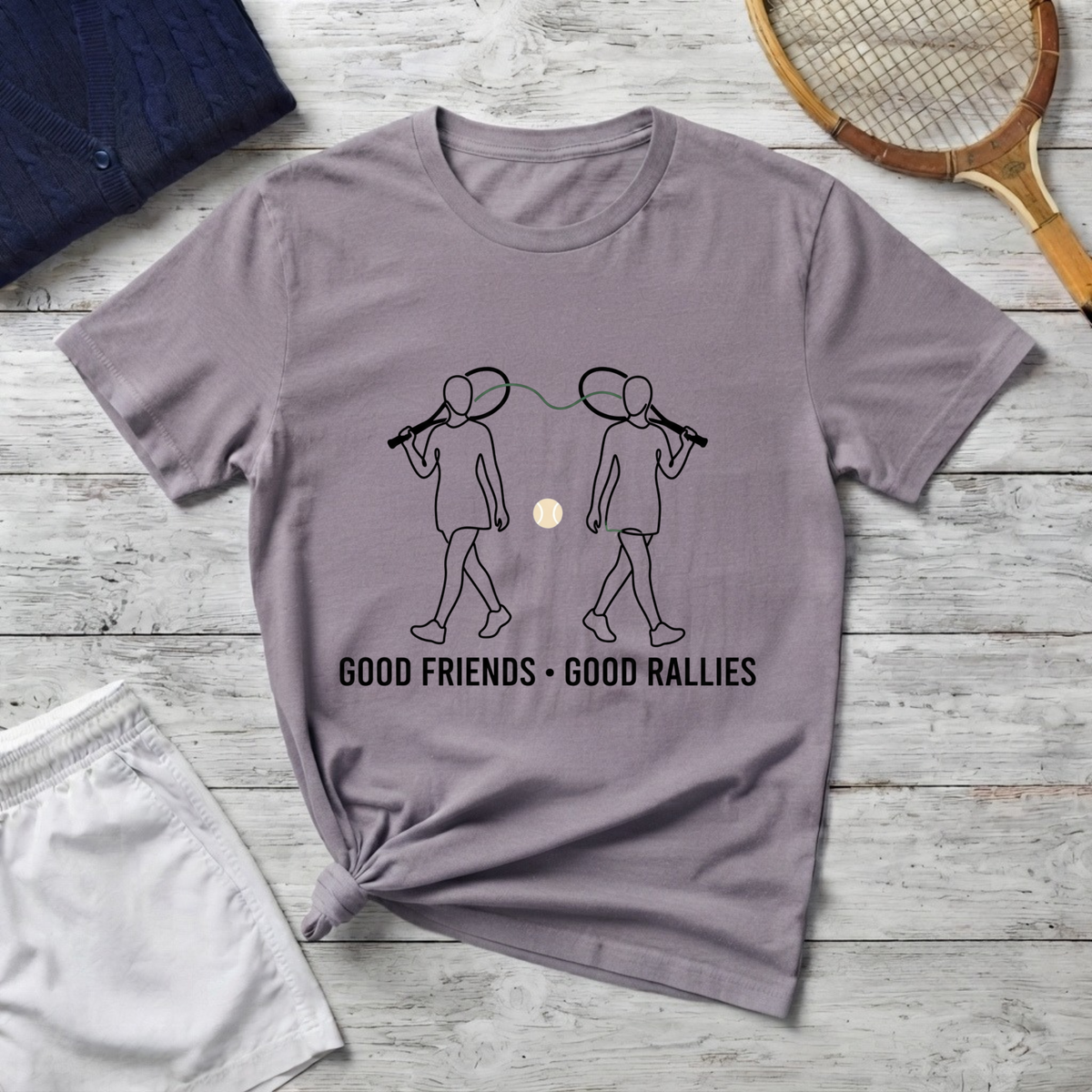 T‑Shirt — 'Good Friends • Good Rallies' Tennis Friends Graphic Tee