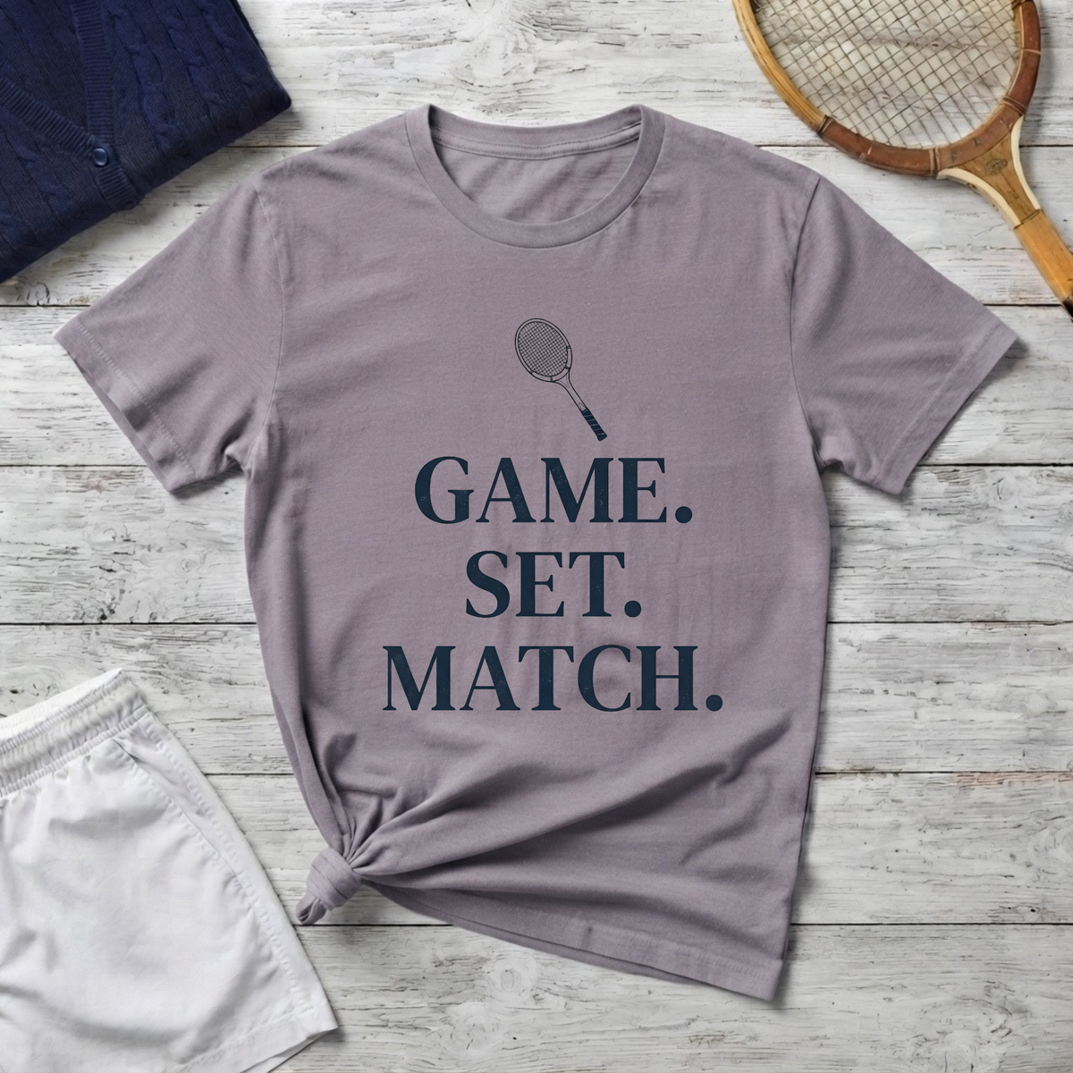Tennis Shirt — 'GAME. SET. MATCH.' Graphic Tee