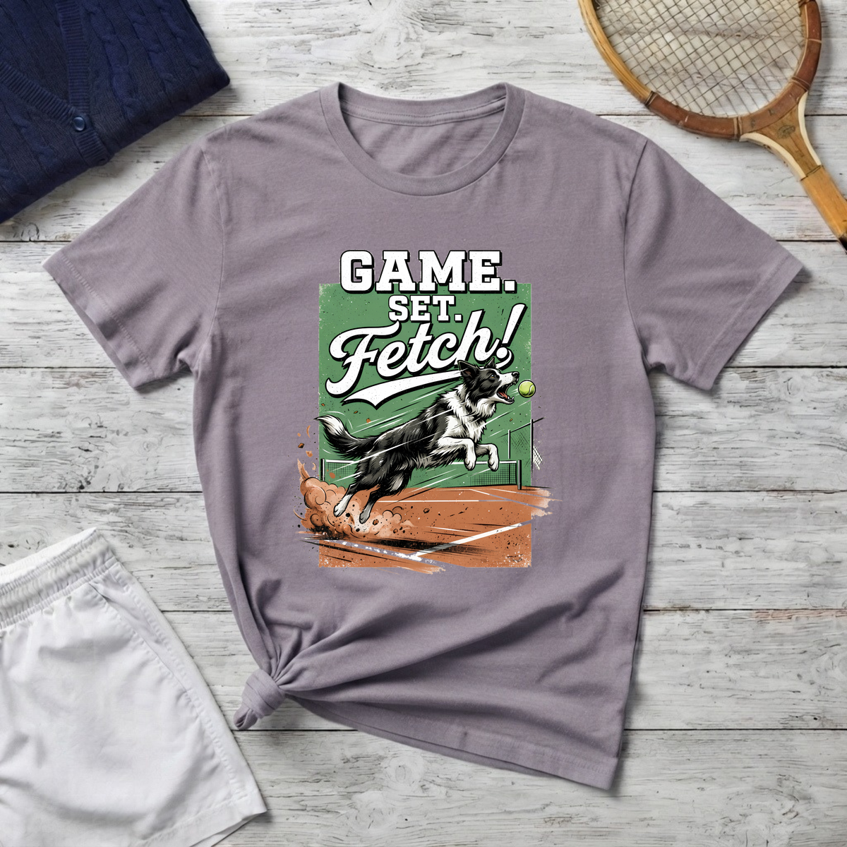 Game, Set, Fetch! Tennis Dog T-Shirt — Funny Pet Lover Athletic Tee