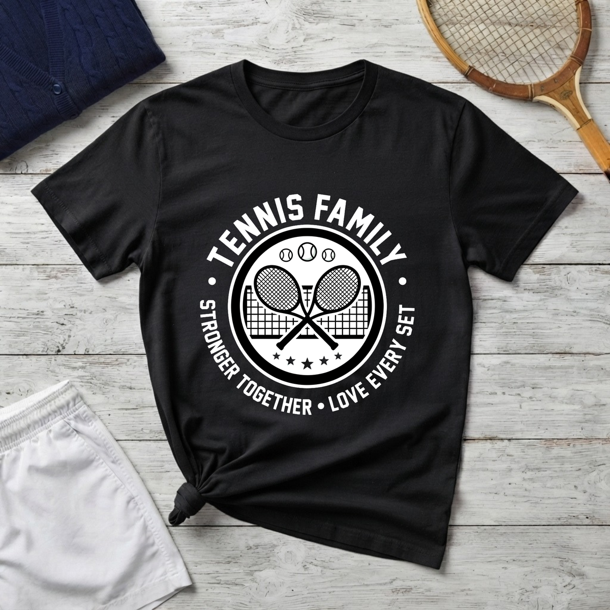 Tennis Family T-Shirt — “Stronger Together • Love Every Set” Sports Tee
