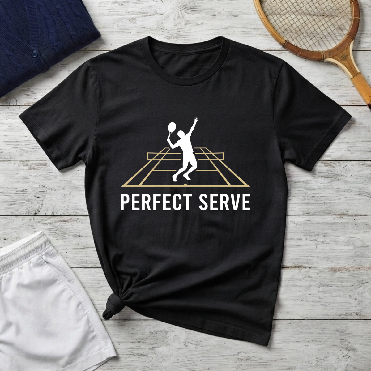 T-Shirt — "Perfect Serve" Tennis Graphic Tee