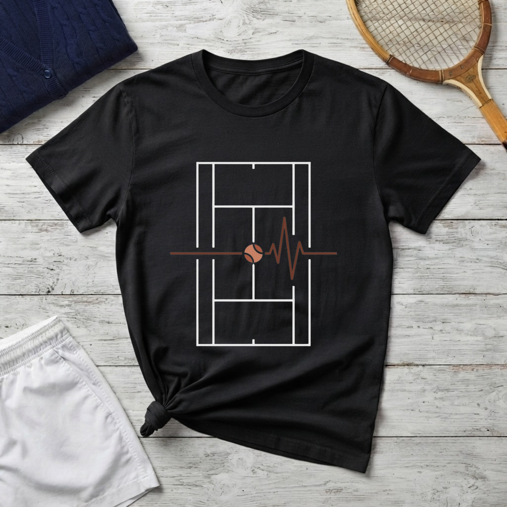 tennis Court Heartbeat T-Shirt