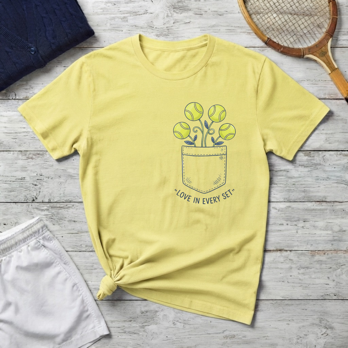 Love in Every Set Floral(printed Pocket) T-Shirt