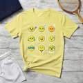 Emoji Faces T-Shirt — Cute & Funny Mood Grid Graphic Tee