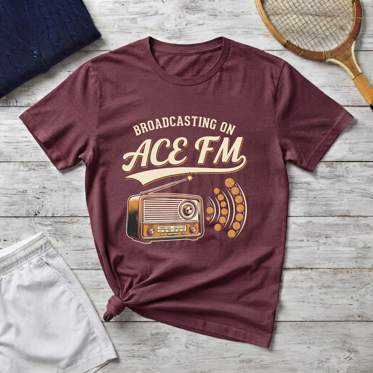 Broadcasting on ACE FM Retro Radio T-Shirt — Vintage Music Station Tee