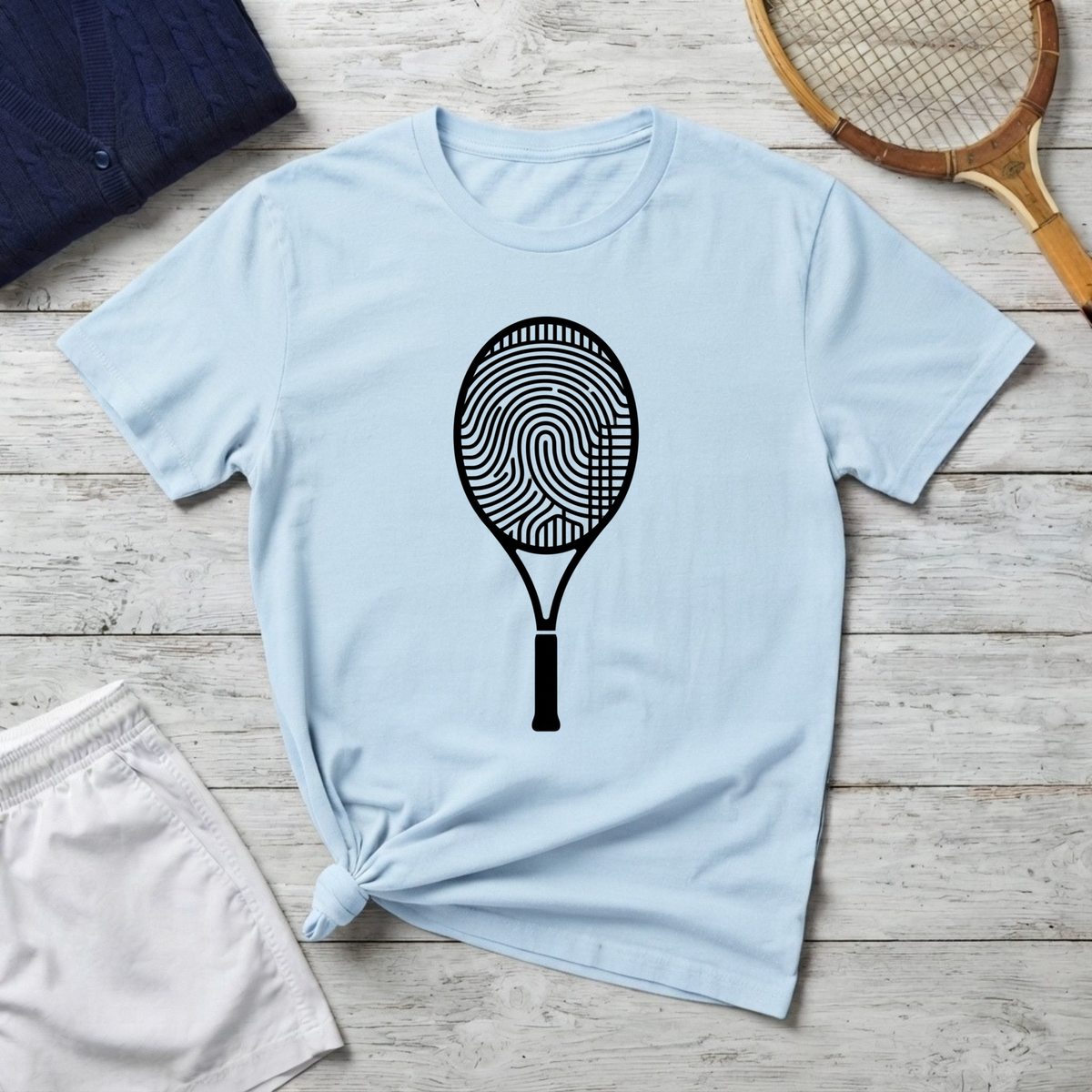 Fingerprint Tennis Racket T-Shirt