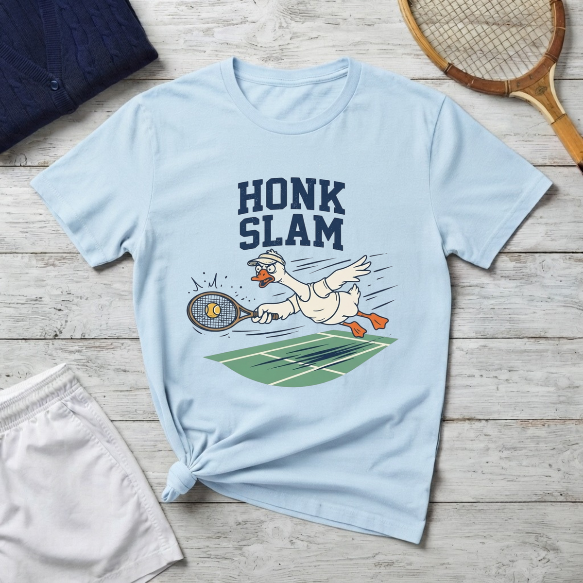 T-Shirt — "Honk Slam" Goose Football Graphic Tee