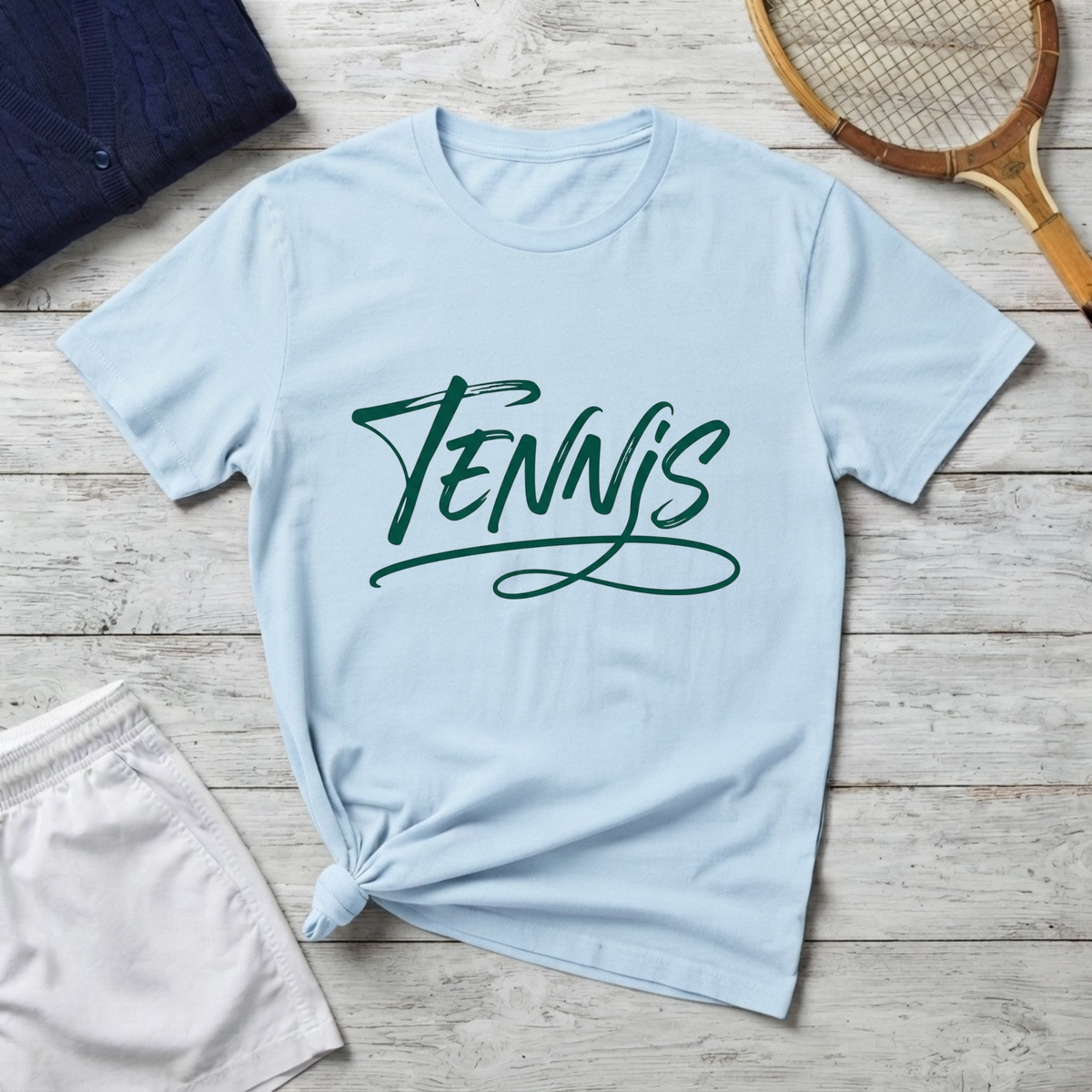 Tennis Script T-Shirt — Athletic Casual Tee for Tennis Players & Fans