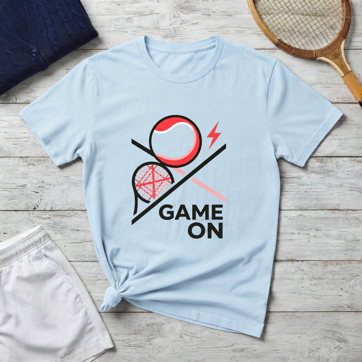 Game On Racquet T-Shirt — Minimalist Tennis Graphic Tee