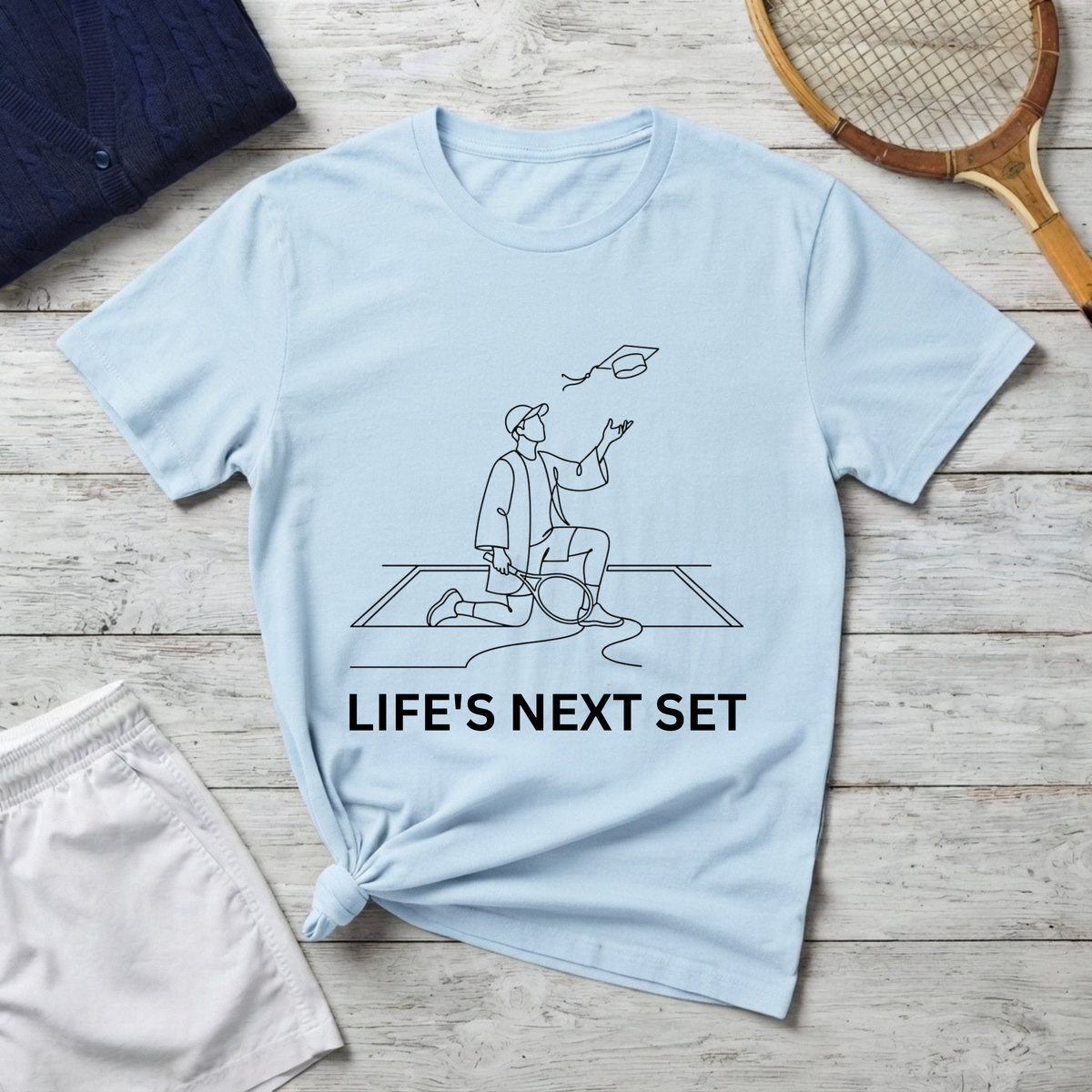 T-Shirt — "Life's Next Set" Tennis Graduation Tee