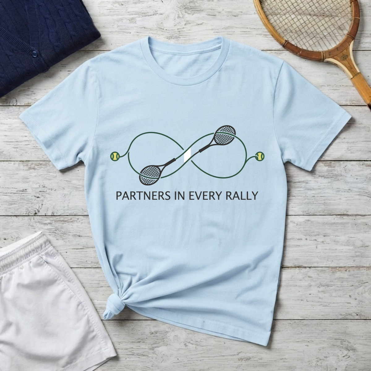 Tennis T-Shirt — "Partners in Every Rally" Graphic Tee